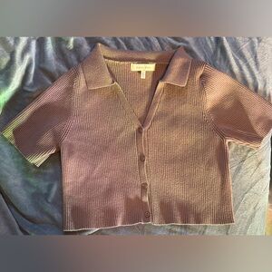Women's Brown Ribbed Crop Top